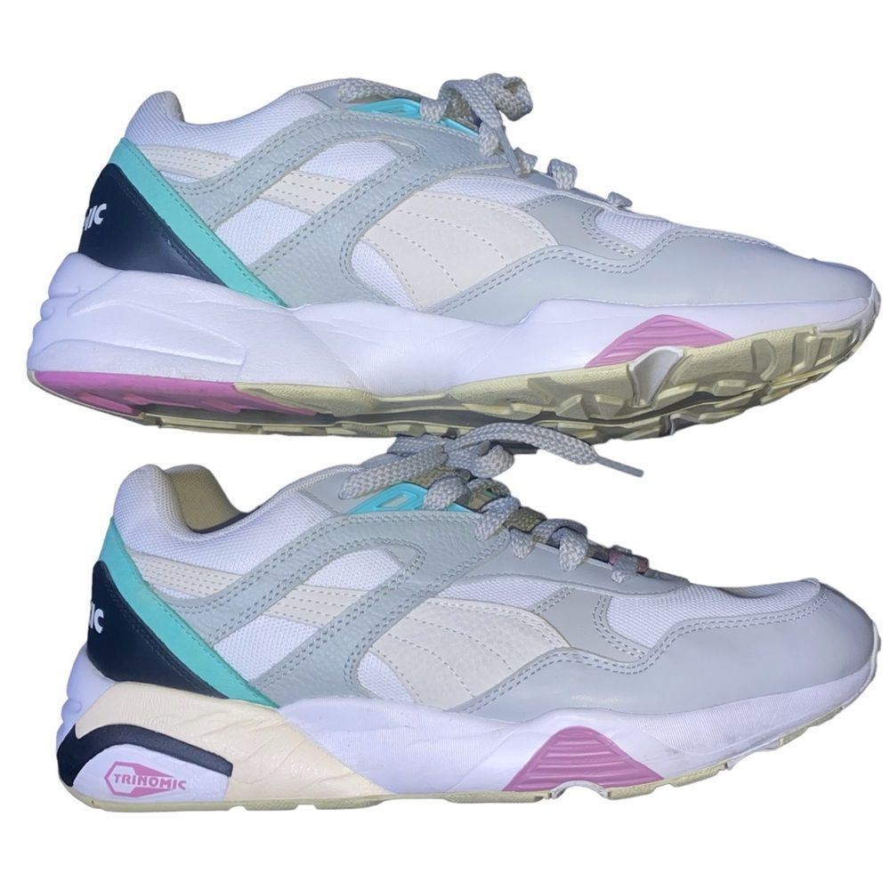 Puma R698 "Reverse Classics" Lace Up Mens White Sneakers. Size 11